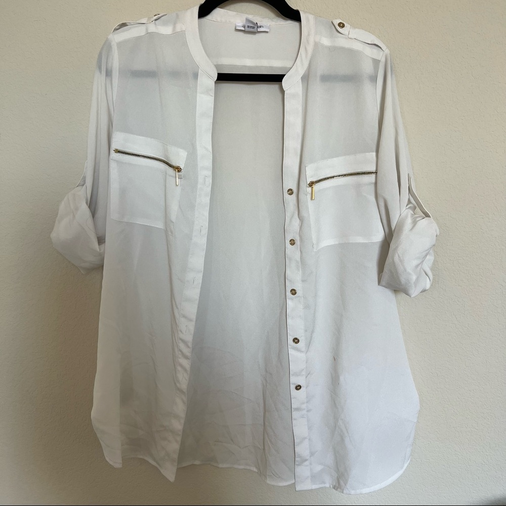 Calvin Klein Sheer White Dress shirt